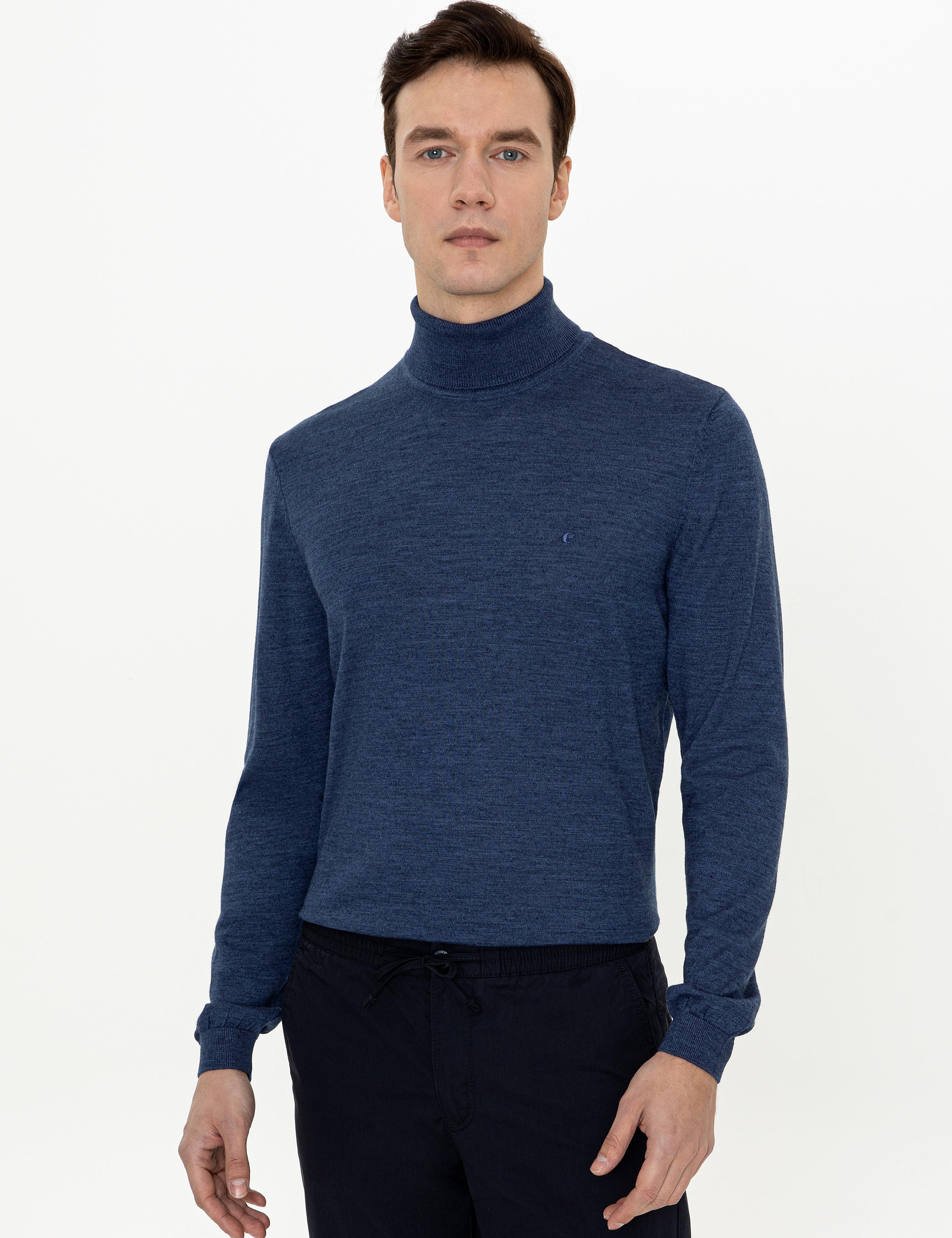 İndigo Slim Fit Balıkçı Yaka Basic Triko Kazak - 50237052049