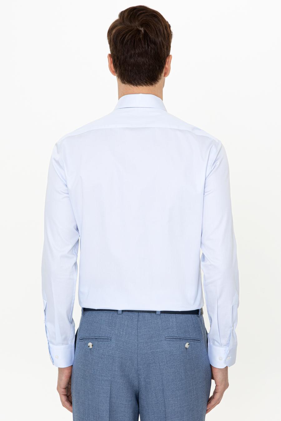 Açık Mavi Slim Fit Uzun Kollu Basic Gömlek - 50242776022