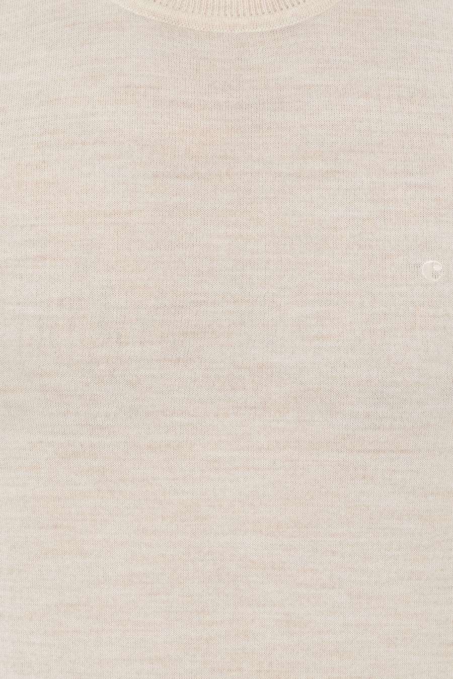 Bej Slim Fit Bisiklet Yaka Basic Triko Kazak - 50237038028