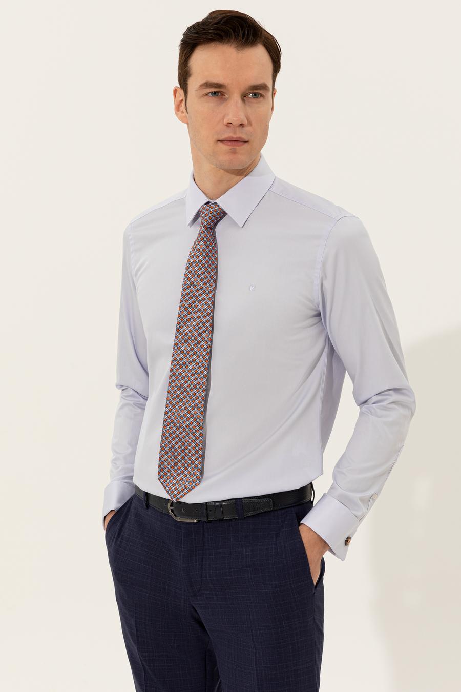 Açık Mavi Slim Fit Basic Gömlek - 50223223030
