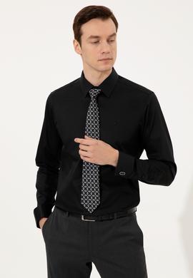 Siyah Slim Fit Uzun Kollu Basic Gömlek