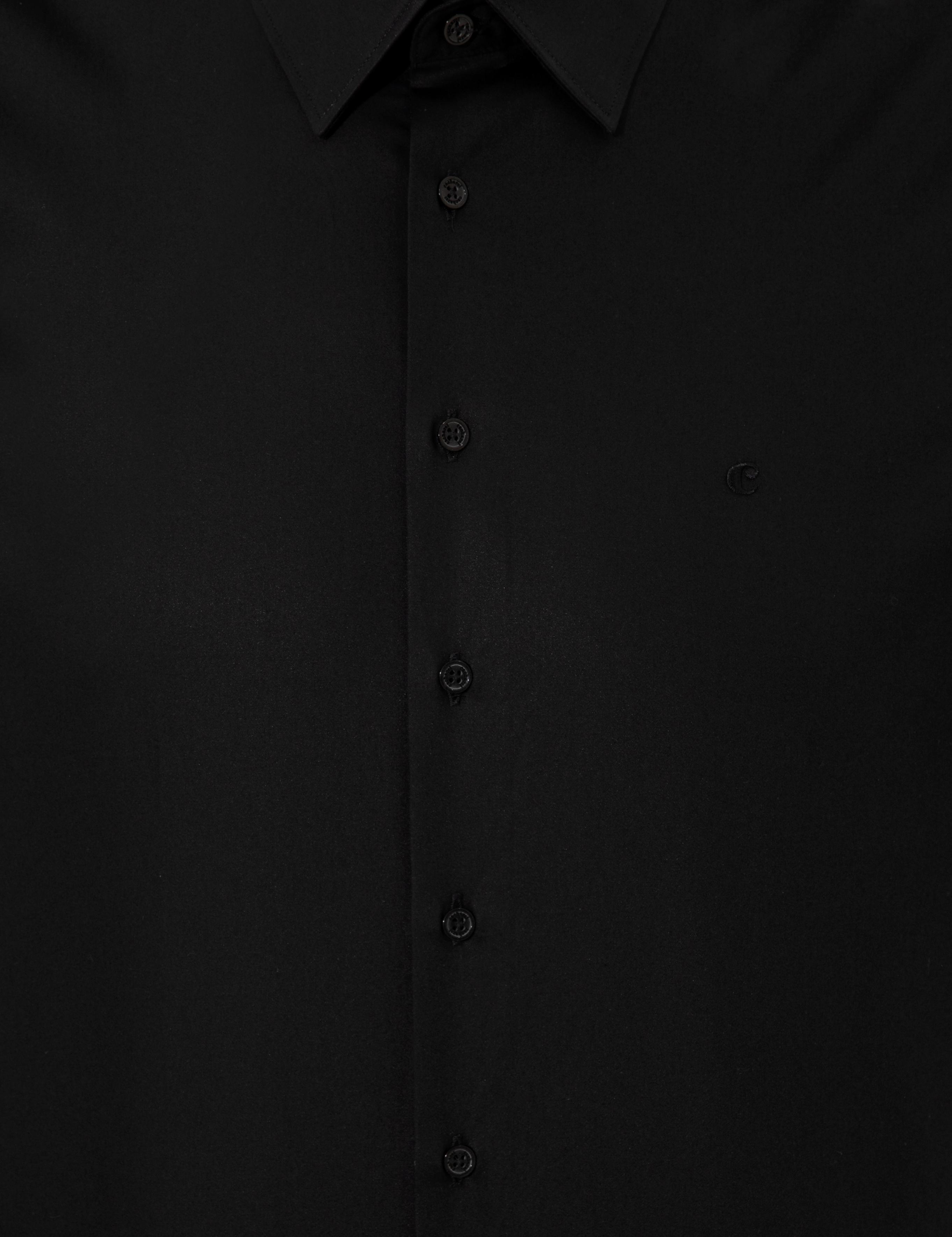 Siyah Slim Fit Uzun Kollu Basic Gömlek - 50223223082