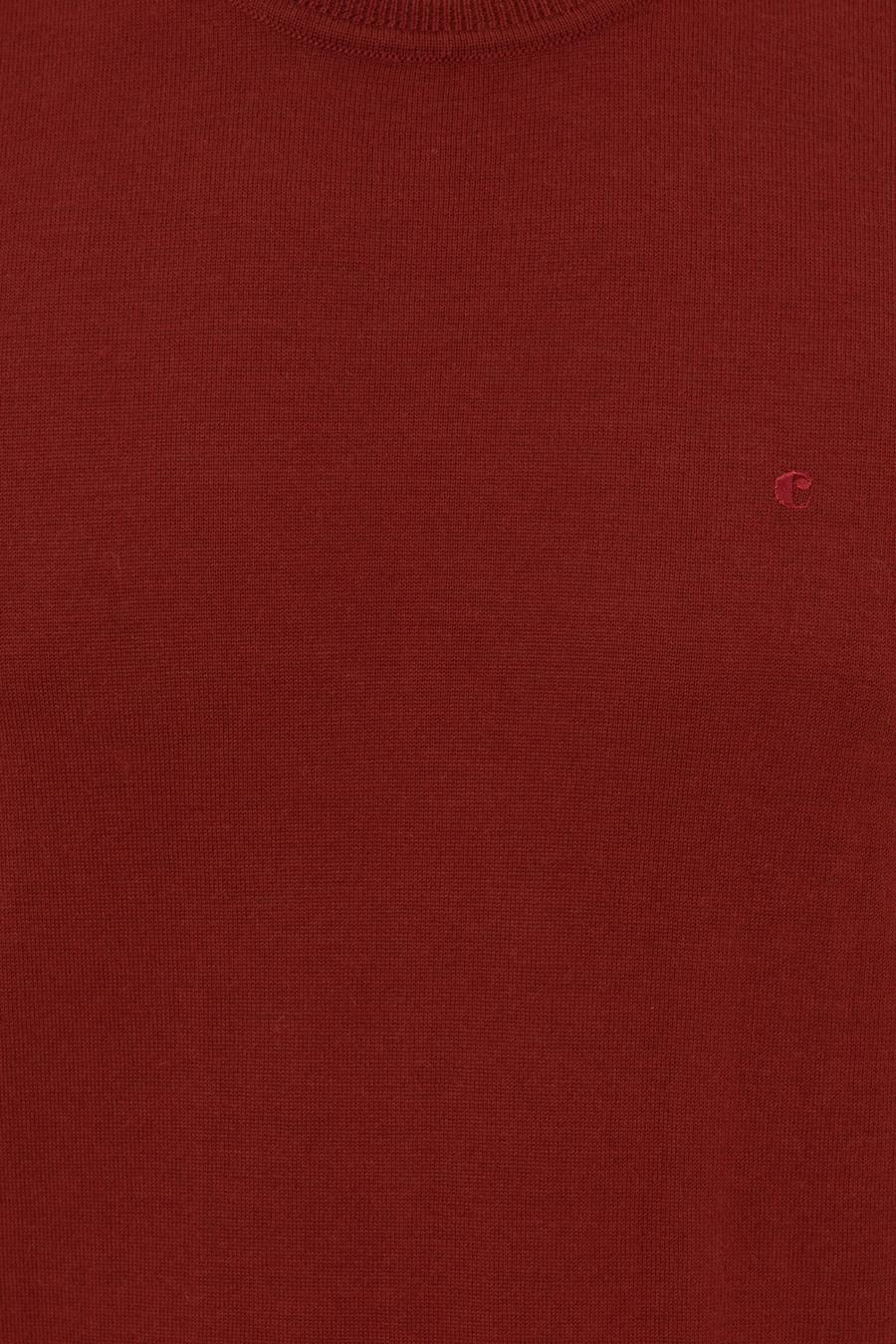 Kiremit Slim Fit Bisiklet Yaka Basic Triko Kazak - 50237038204
