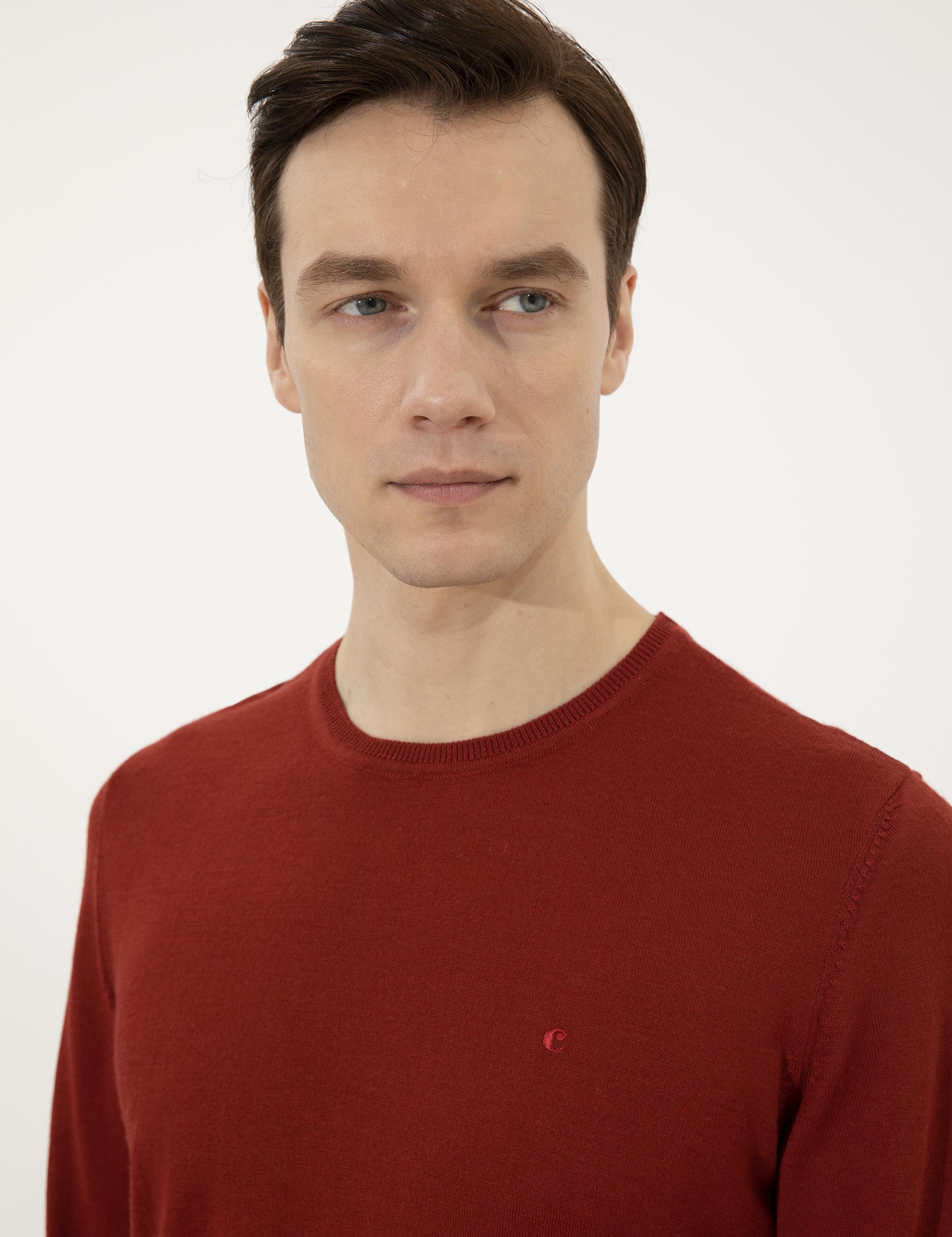 Kiremit Slim Fit Bisiklet Yaka Basic Triko Kazak - 50237038204