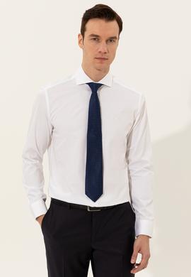 Beyaz Modern Fit Uzun Kollu Basic Gömlek