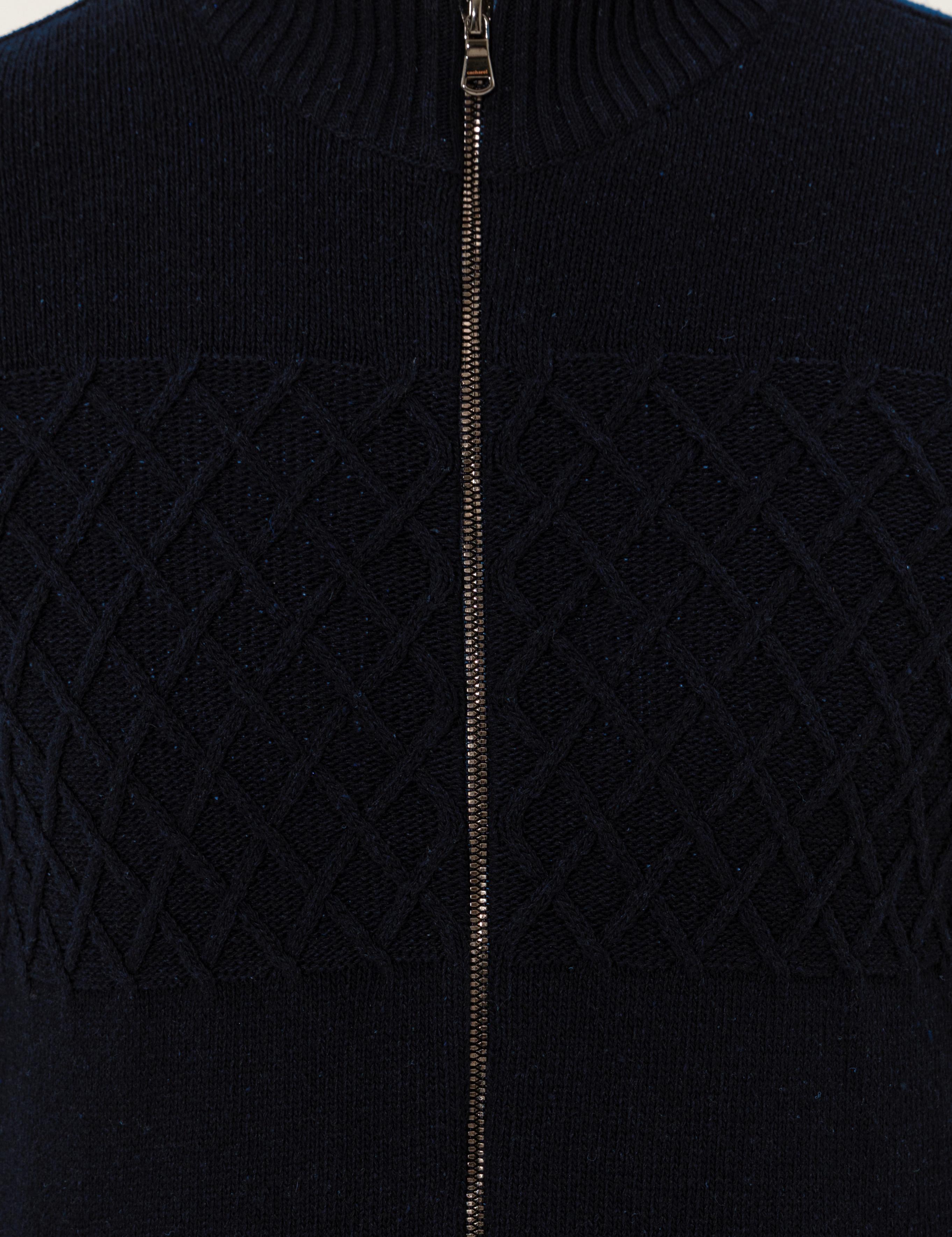 Lacivert Slim Fit Dik Yaka Triko Hırka - 50256926028