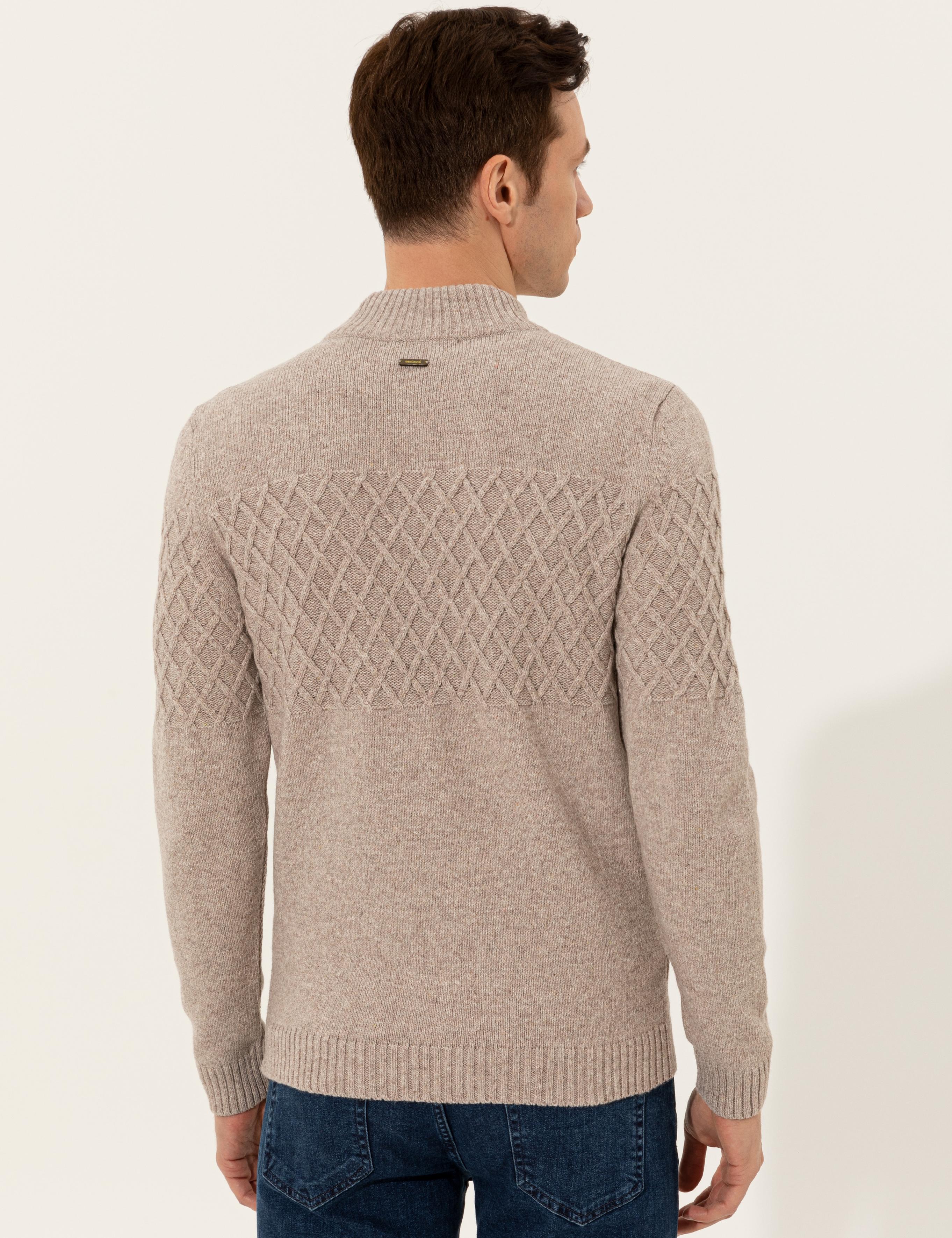 Vizon Slim Fit Dik Yaka Triko Hırka - 50256926004