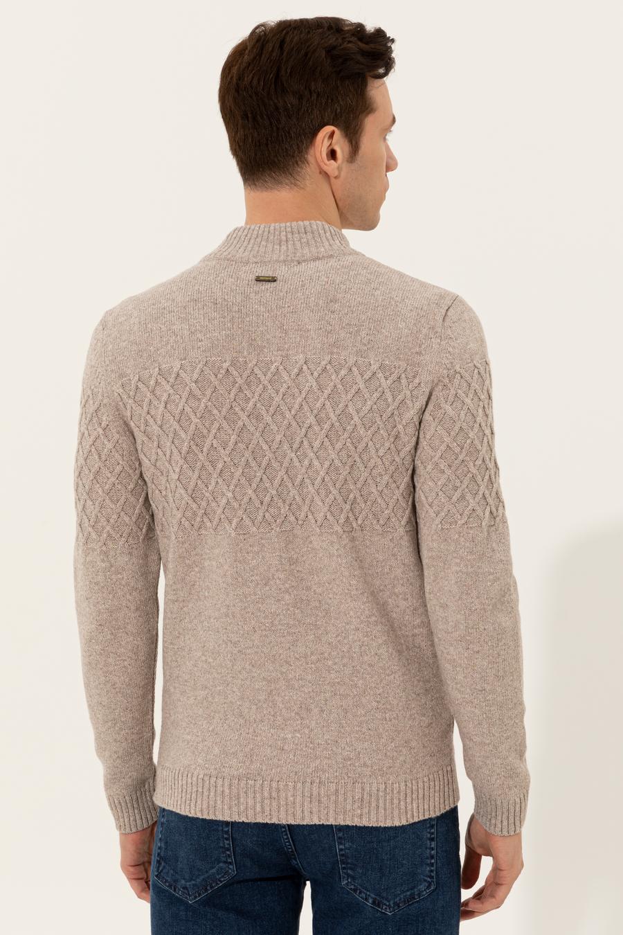 Vizon Slim Fit Dik Yaka Triko Hırka - 50256926004