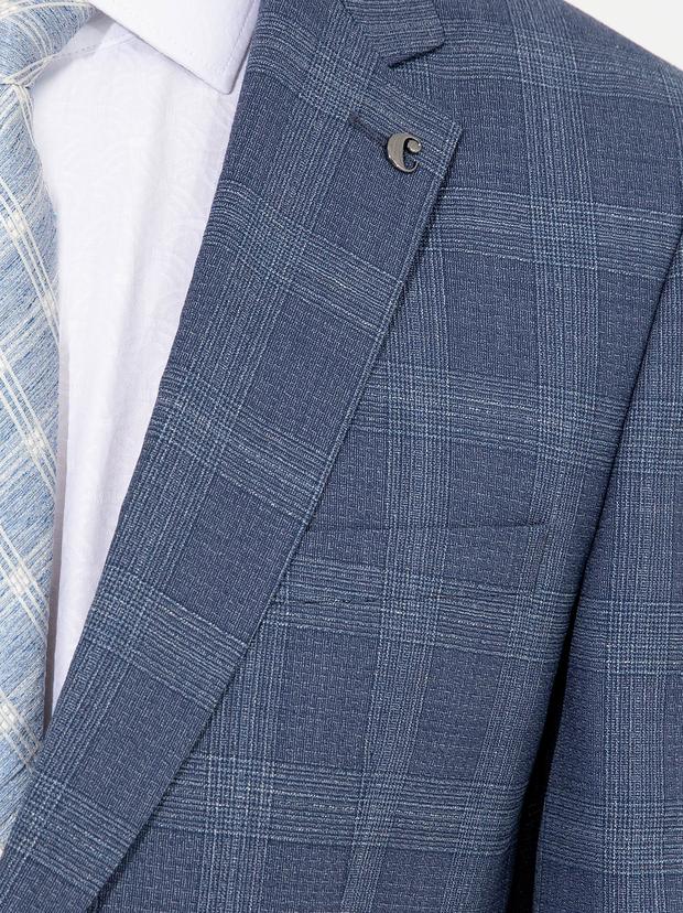Mavi Slim Fit Takım Elbise