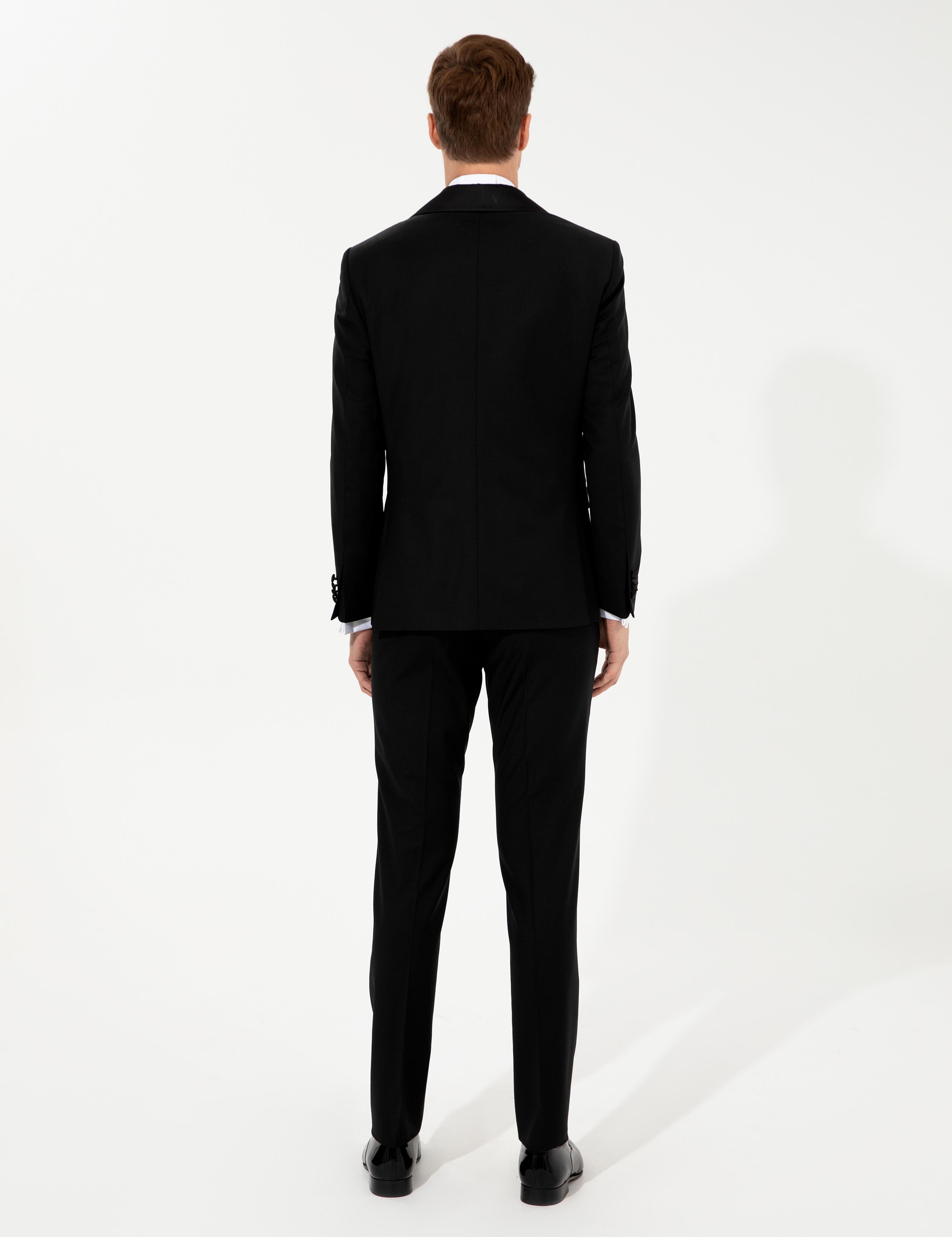 Siyah Slim Fit Smokin Damatlık - 50250820023