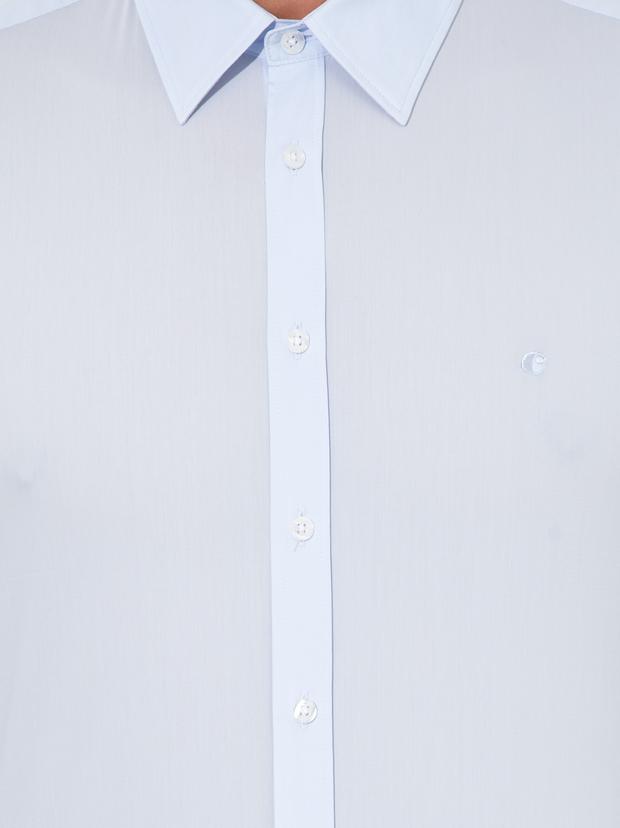 Açık Mavi Slim Fit Basic Gömlek