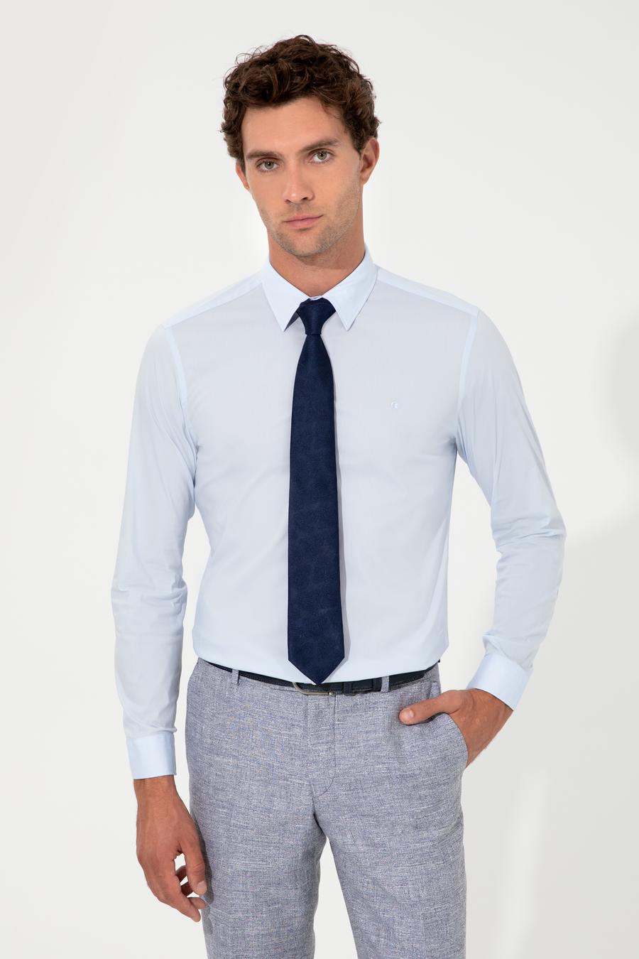 Açık Mavi Slim Fit Uzun Kollu Gömlek - 50219616004