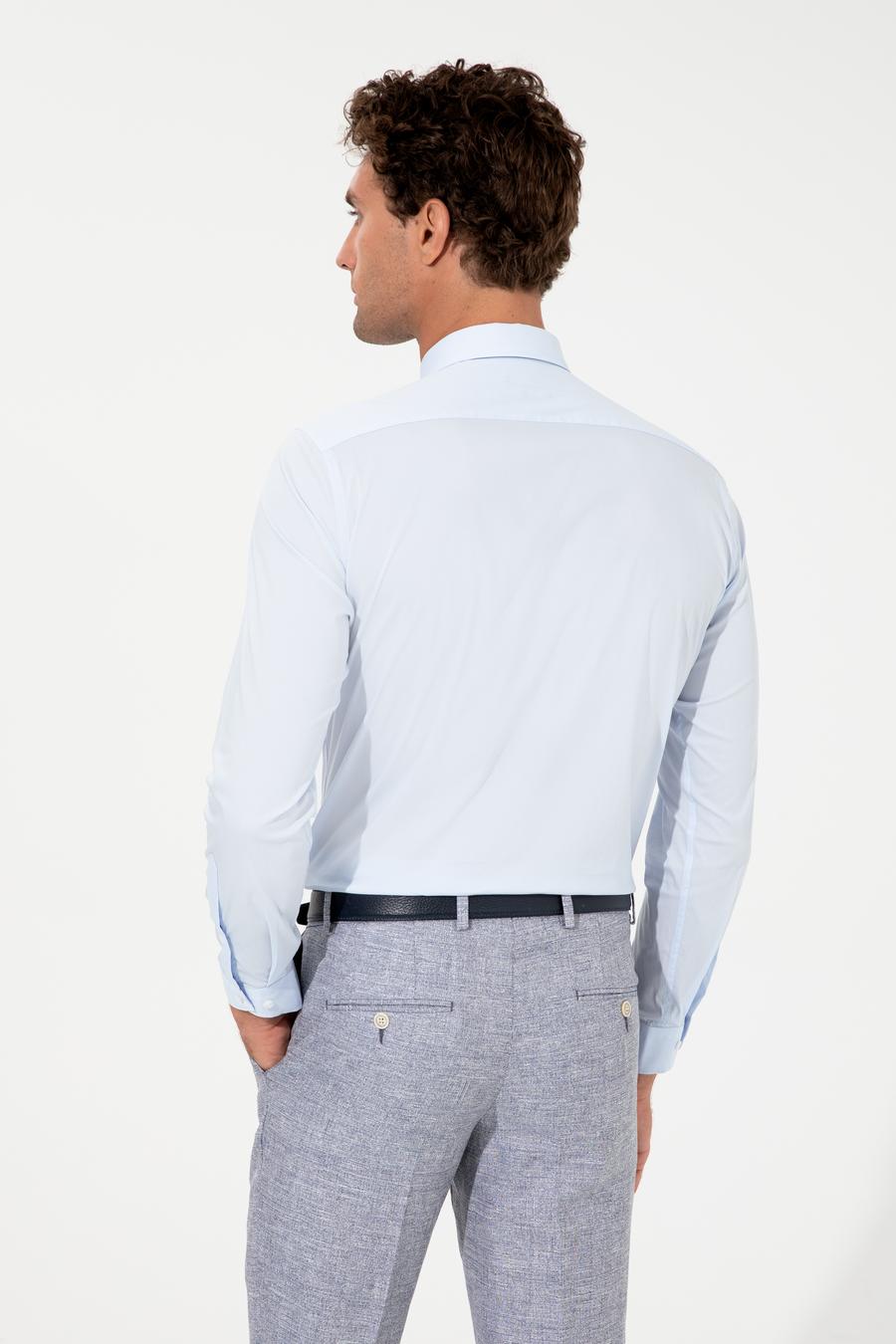 Açık Mavi Slim Fit Uzun Kollu Gömlek - 50219616004