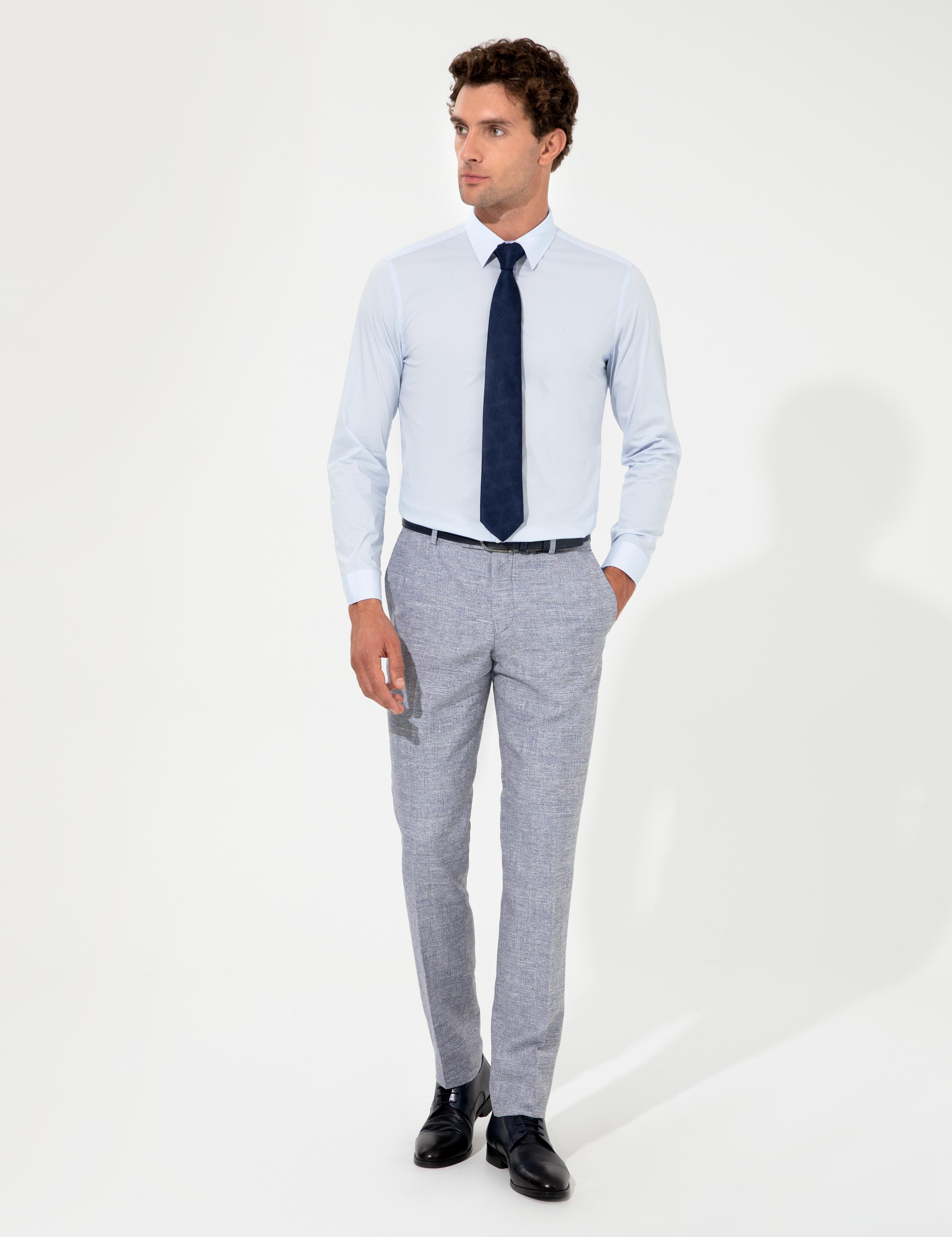 Açık Mavi Slim Fit Uzun Kollu Gömlek - 50219616004