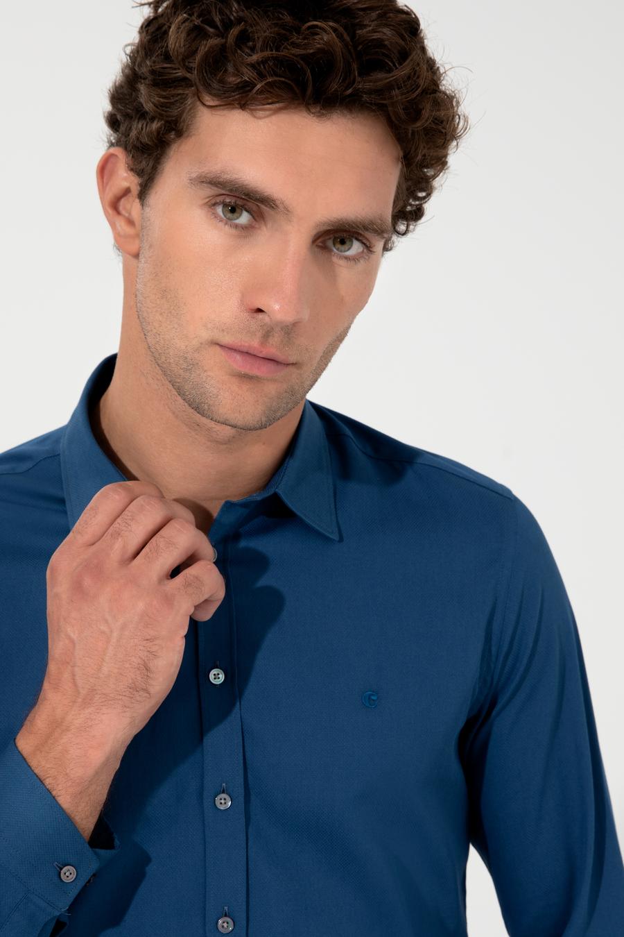 İndigo Slim Fit Uzun Kollu Gömlek - 50219660004