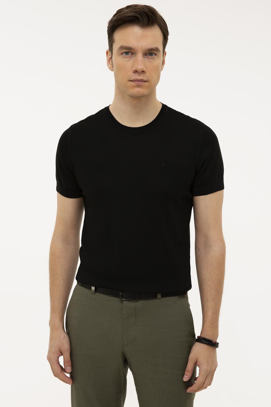 Siyah Slim Fit Kazak - 50227897036