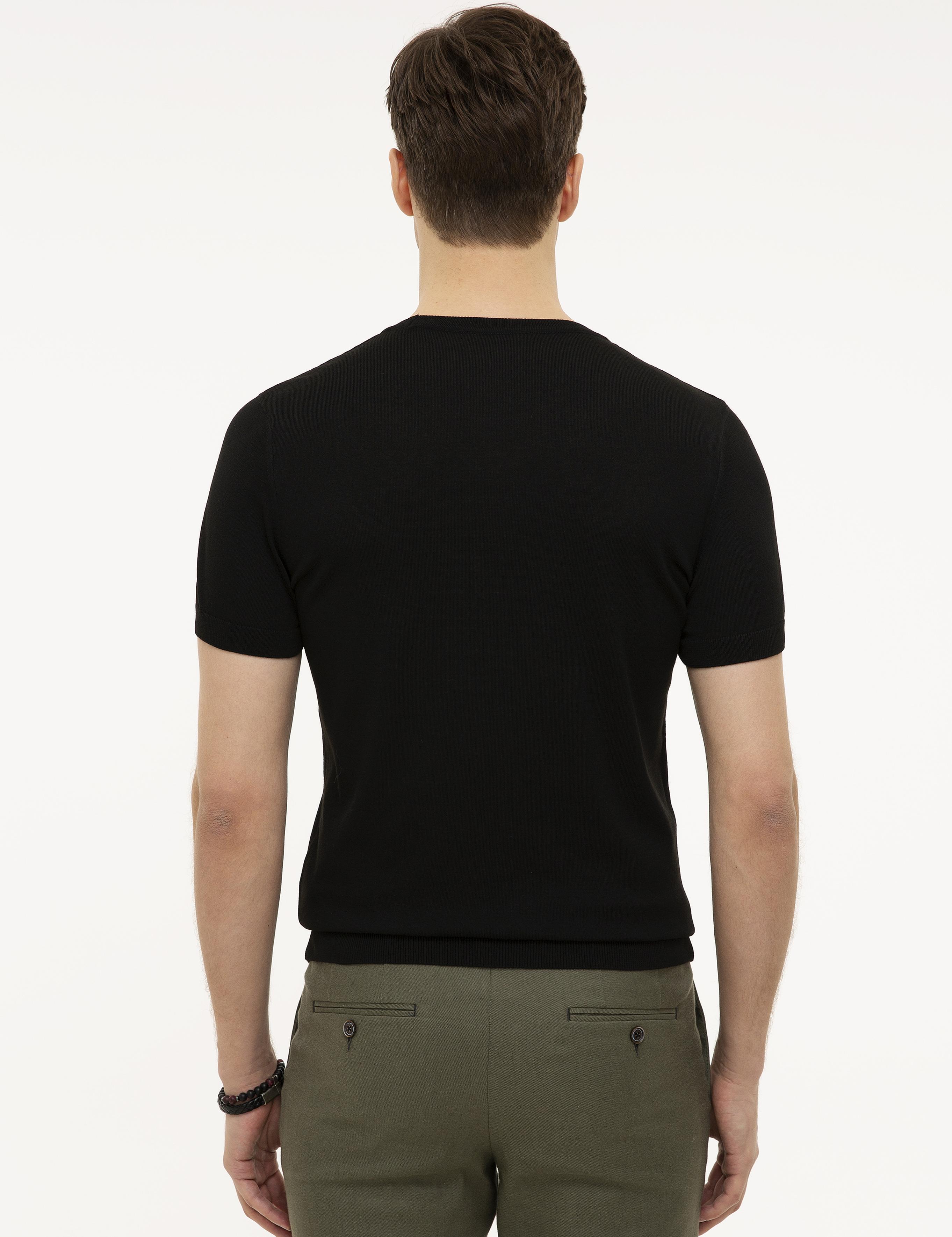 Siyah Slim Fit Kazak - 50227897036
