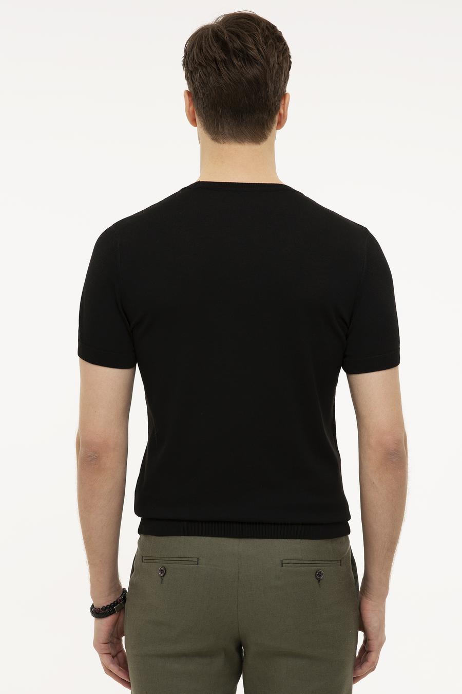 Siyah Slim Fit Kazak - 50227897036