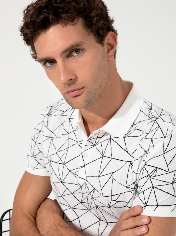 Ekru Polo Yaka T-Shirt