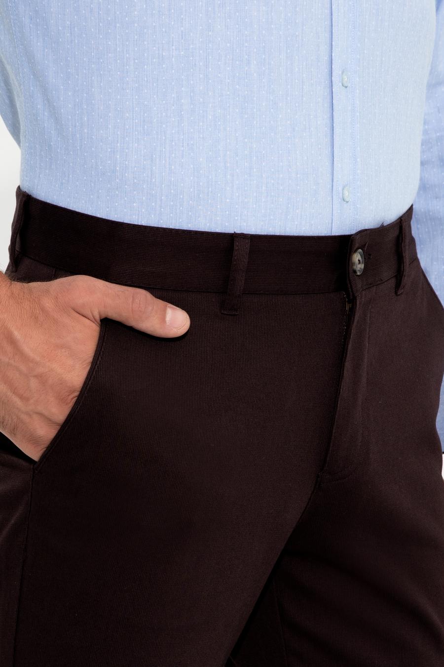 Koyu Kahverengi Slim Fit Kanvas Pantolon - 50233808115