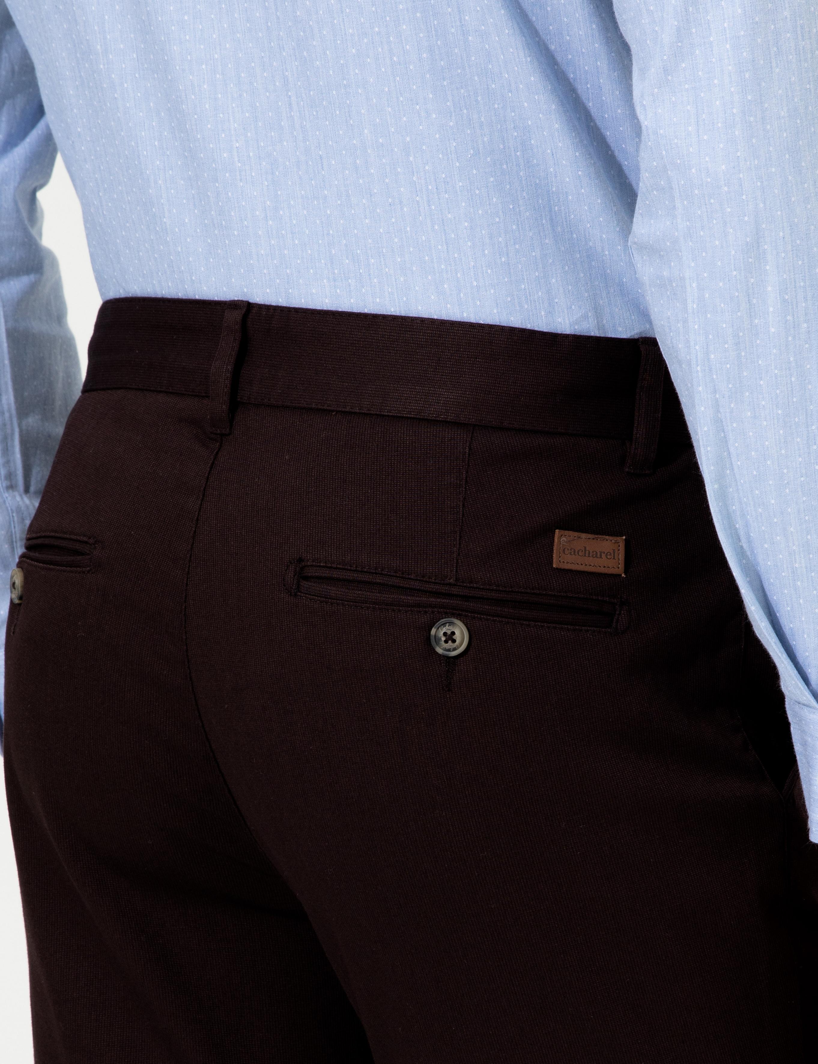 Koyu Kahverengi Slim Fit Kanvas Pantolon - 50233808115