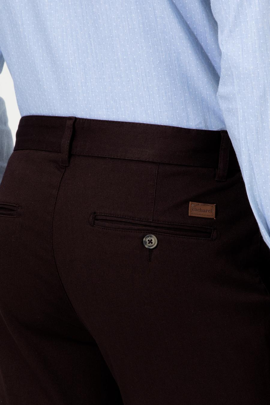 Koyu Kahverengi Slim Fit Kanvas Pantolon - 50233808115