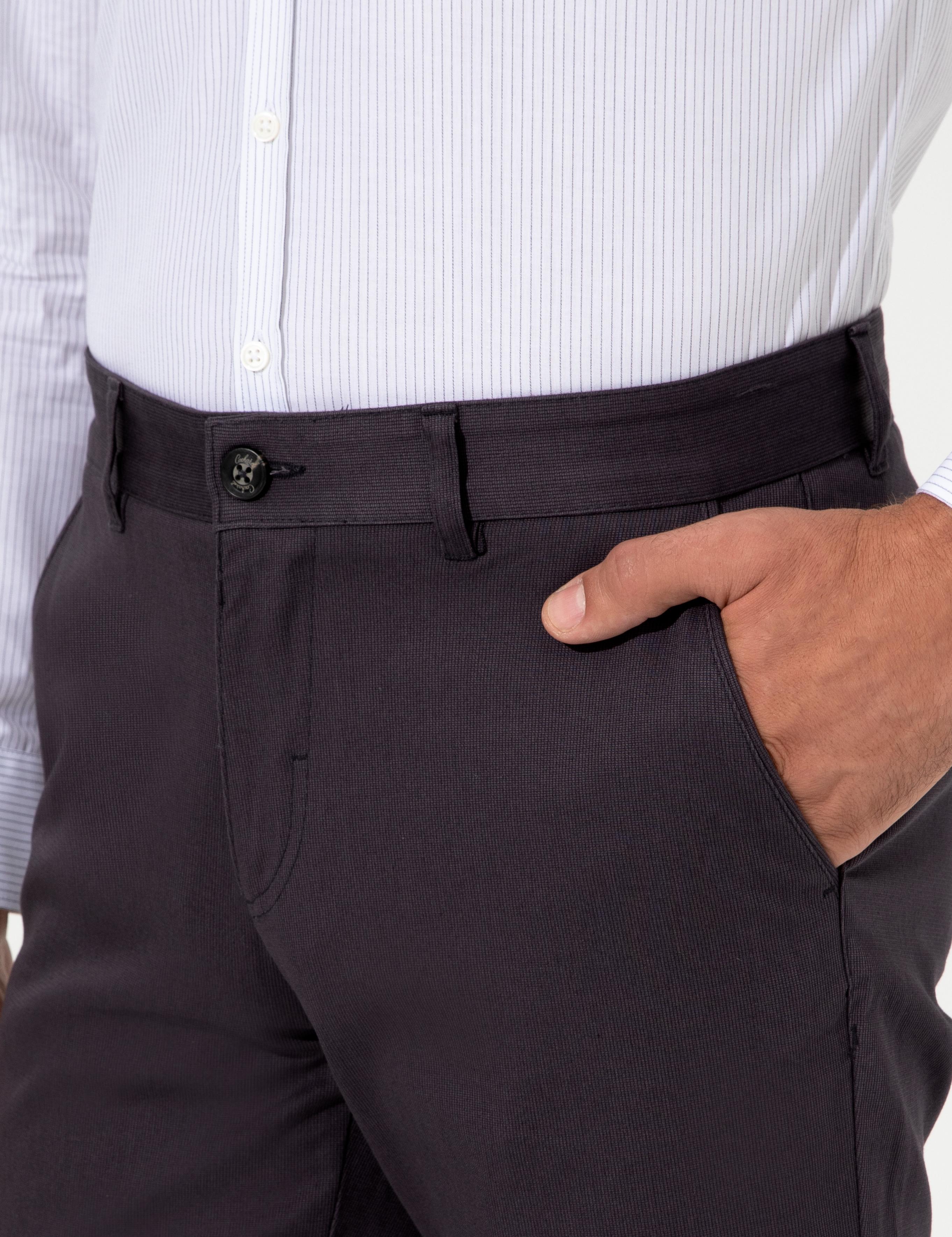 Antrasit Slim Fit Kanvas Pantolon - 50233808148