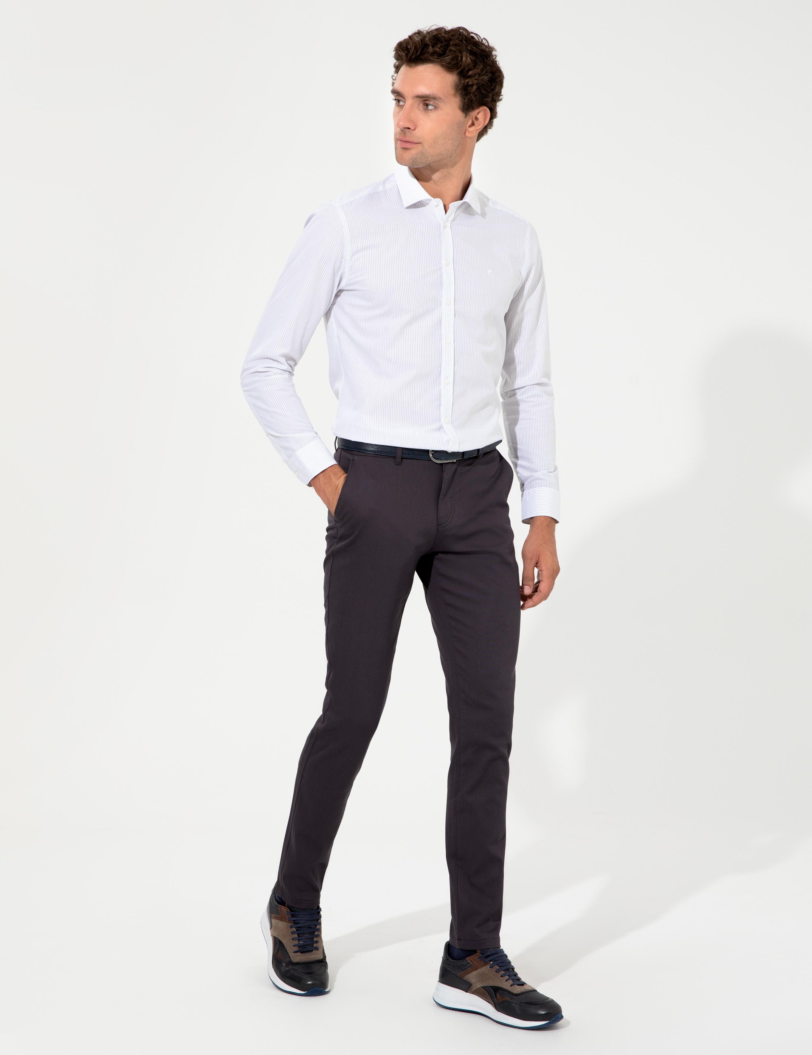 Antrasit Slim Fit Kanvas Pantolon - 50233808148