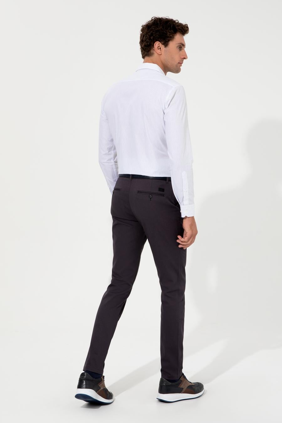 Antrasit Slim Fit Kanvas Pantolon - 50233808148