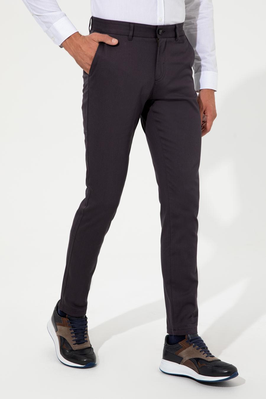 Antrasit Slim Fit Kanvas Pantolon - 50233808148