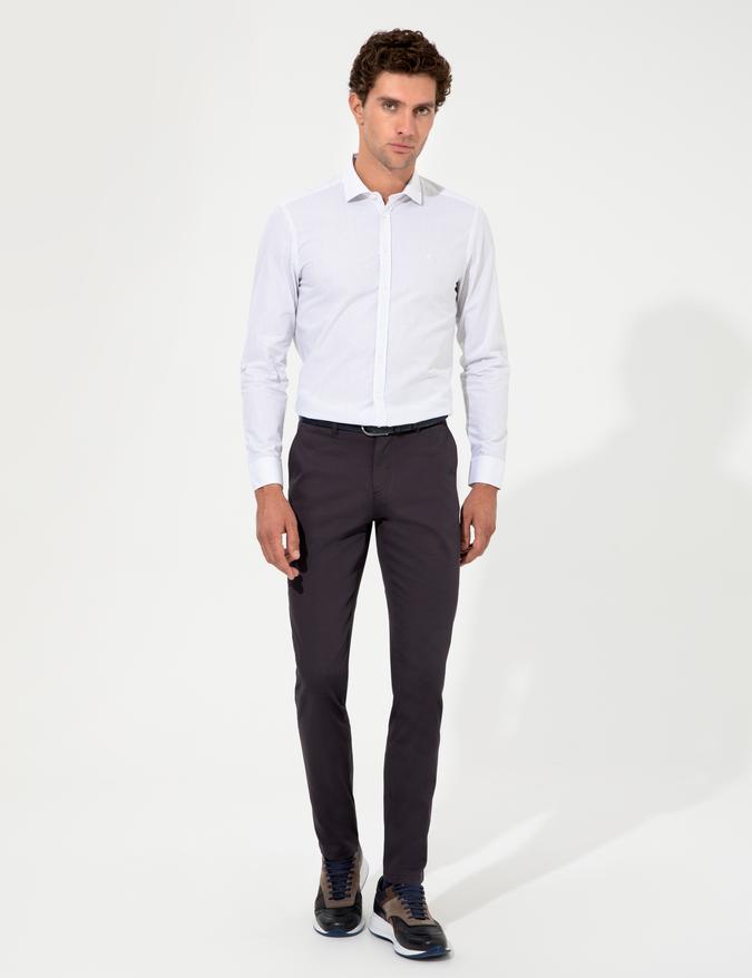 Antrasit Slim Fit Kanvas Pantolon