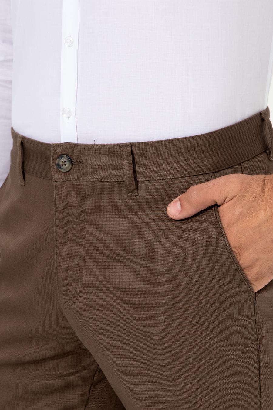 Kahverengi Slim Fit Kanvas Pantolon - 50233808016