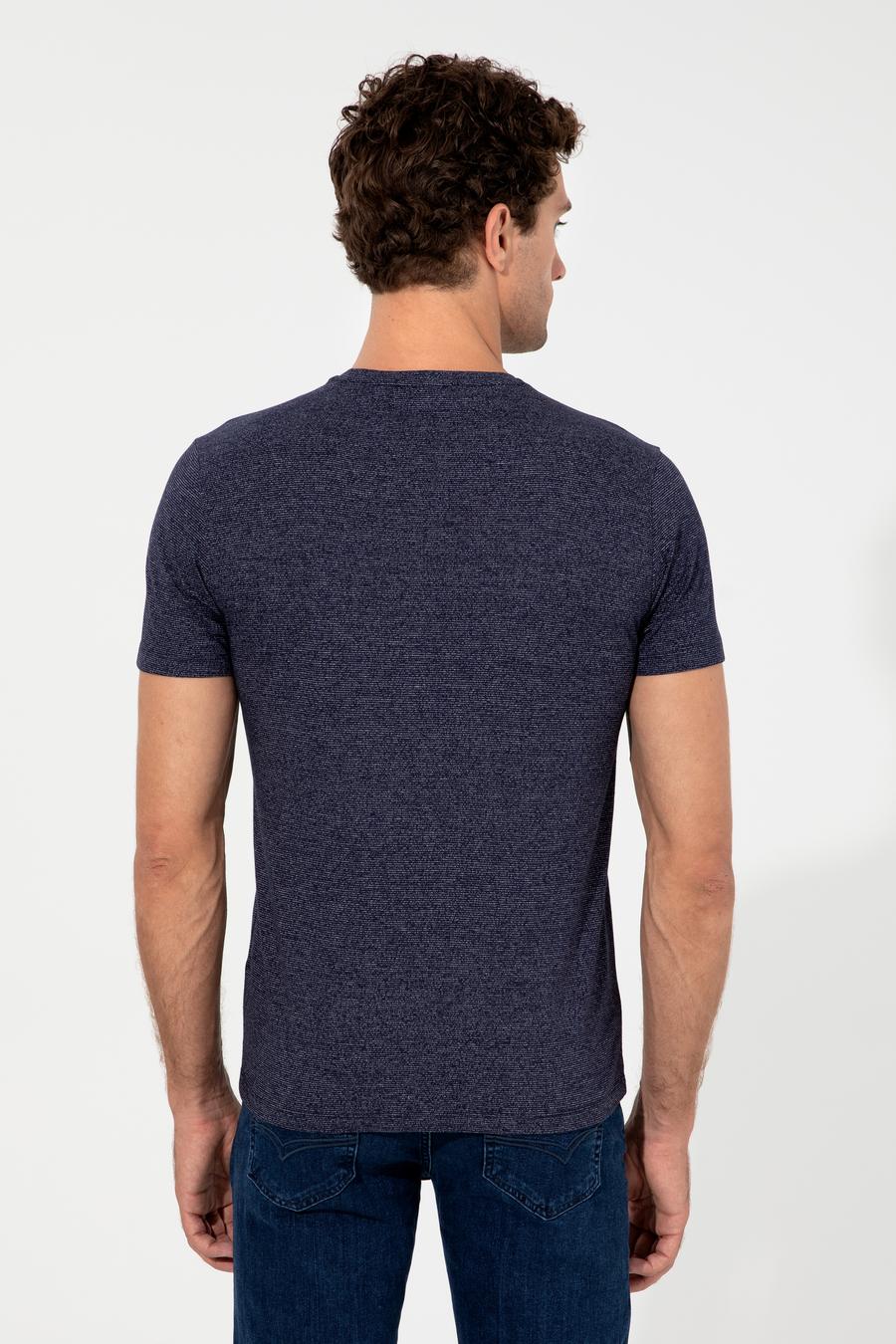 Lacivert Bisiklet Yaka Slim Fit T-Shirt - 50240270004