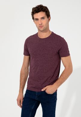 Bordo Bisiklet Yaka Slim Fit T-Shirt