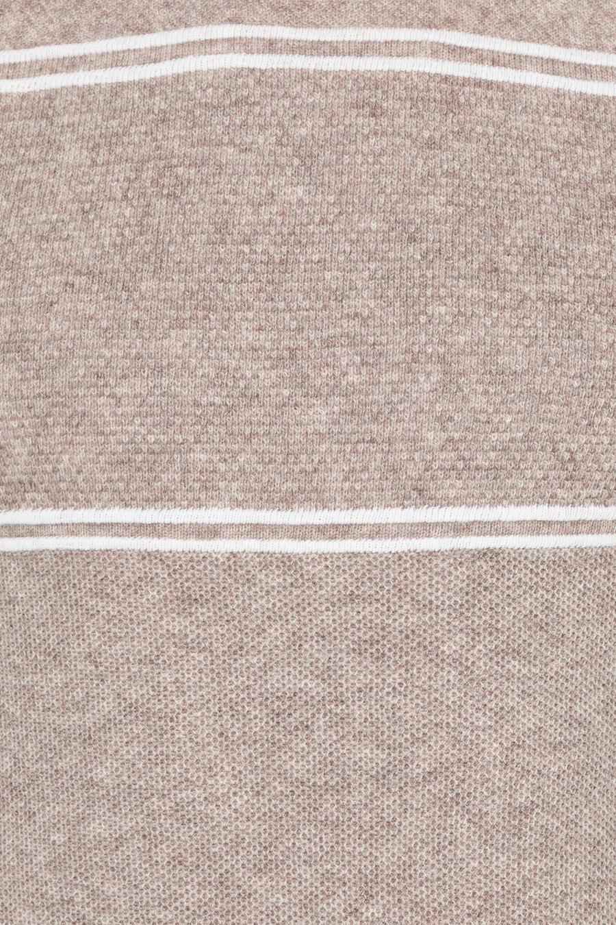 Bej Slim Fit Yün Karışımlı Bisiklet Yaka Triko Kazak - 50258829018