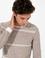 Bej Slim Fit Yün Karışımlı Bisiklet Yaka Triko Kazak