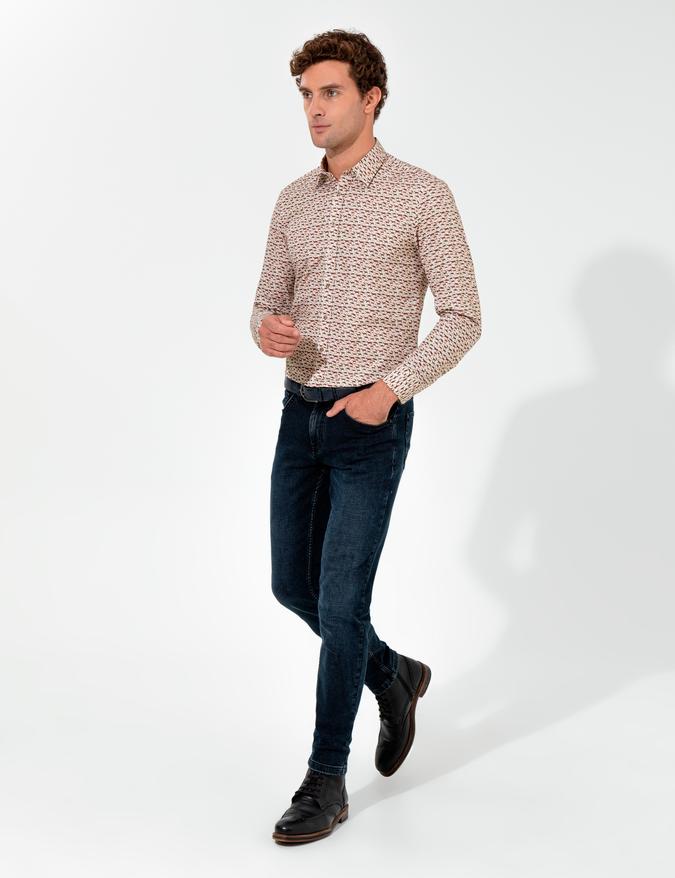 Haki Slim Fit Uzun Kollu Gömlek