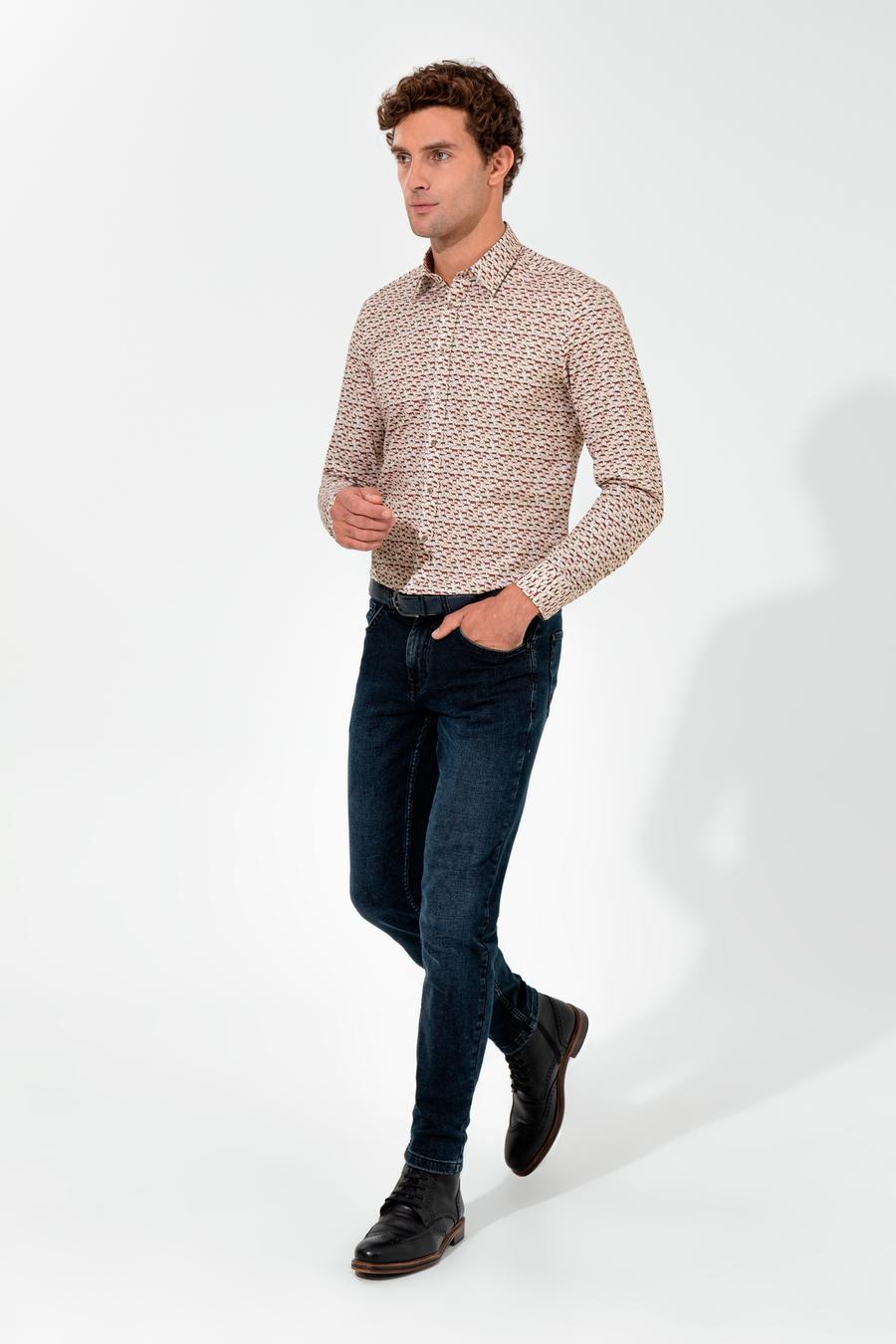 Haki Slim Fit Uzun Kollu Gömlek - 50255589020