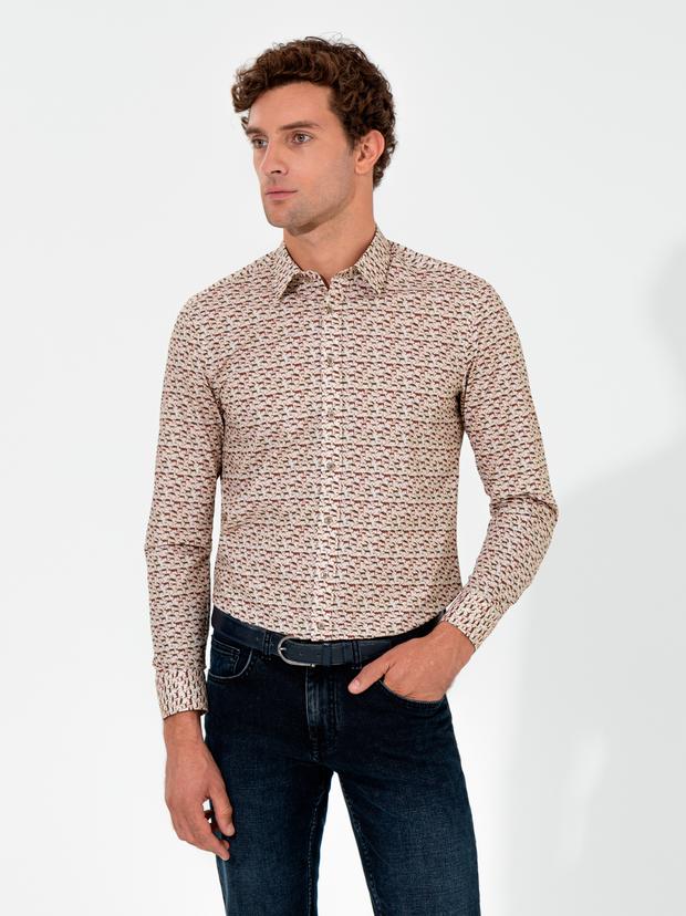 Haki Slim Fit Uzun Kollu Gömlek