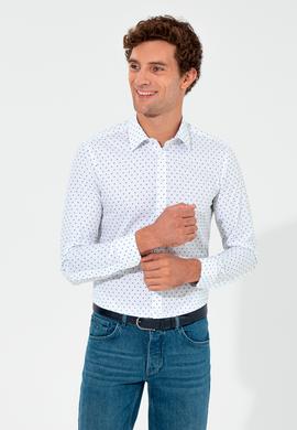 Beyaz Slim Fit Uzun Kollu Gömlek