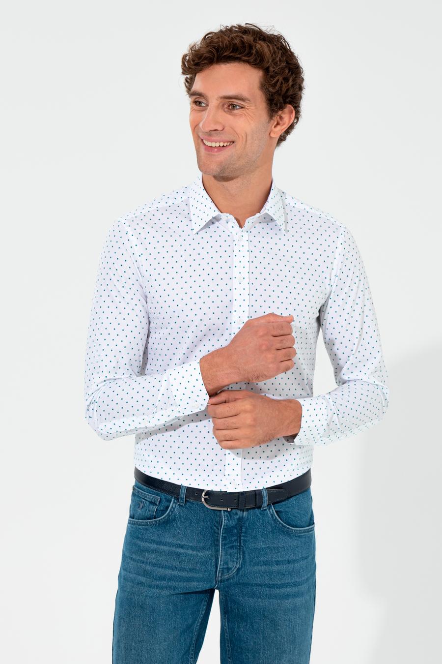 Beyaz Slim Fit Uzun Kollu Gömlek - 50255635021