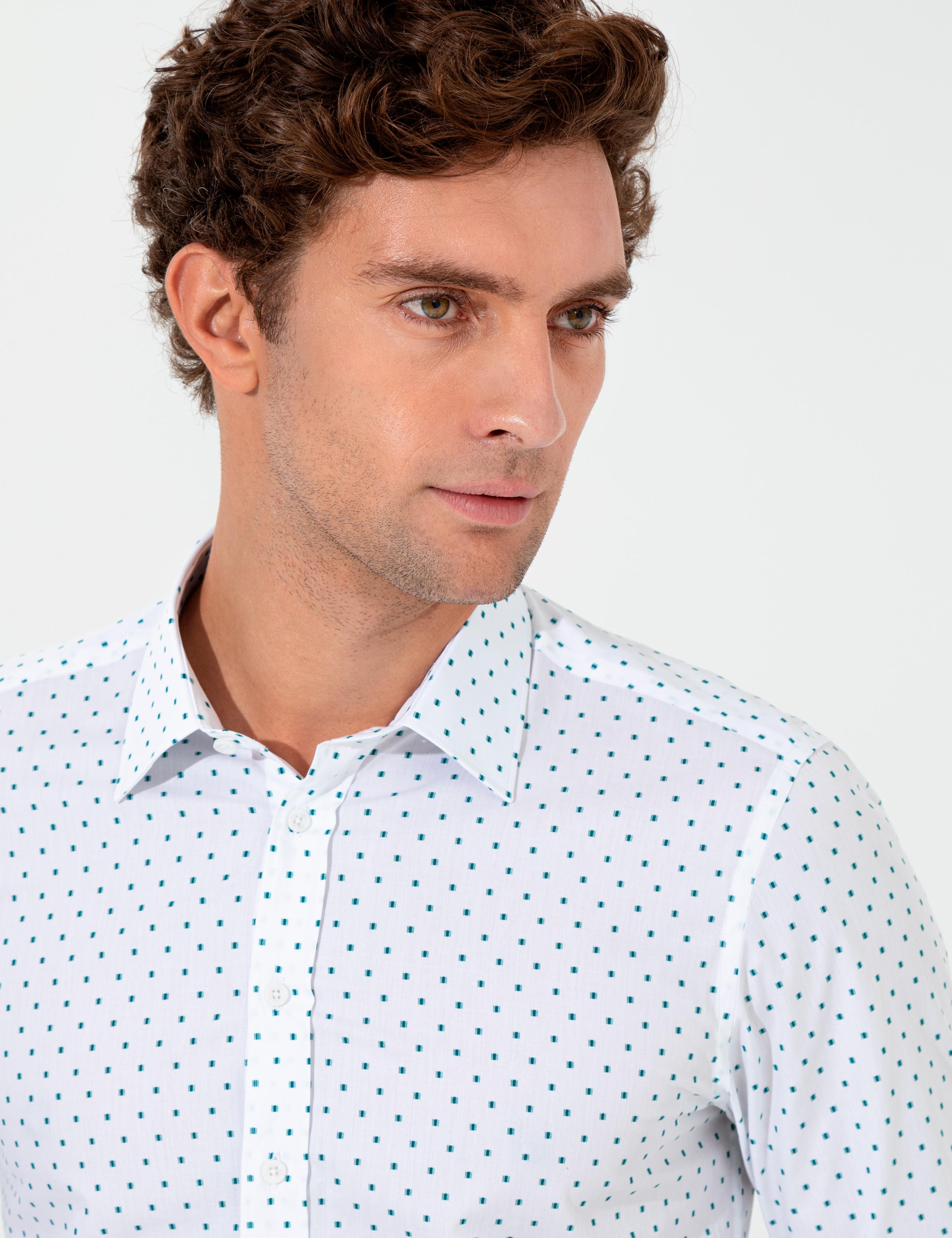 Beyaz Slim Fit Uzun Kollu Gömlek - 50255635021
