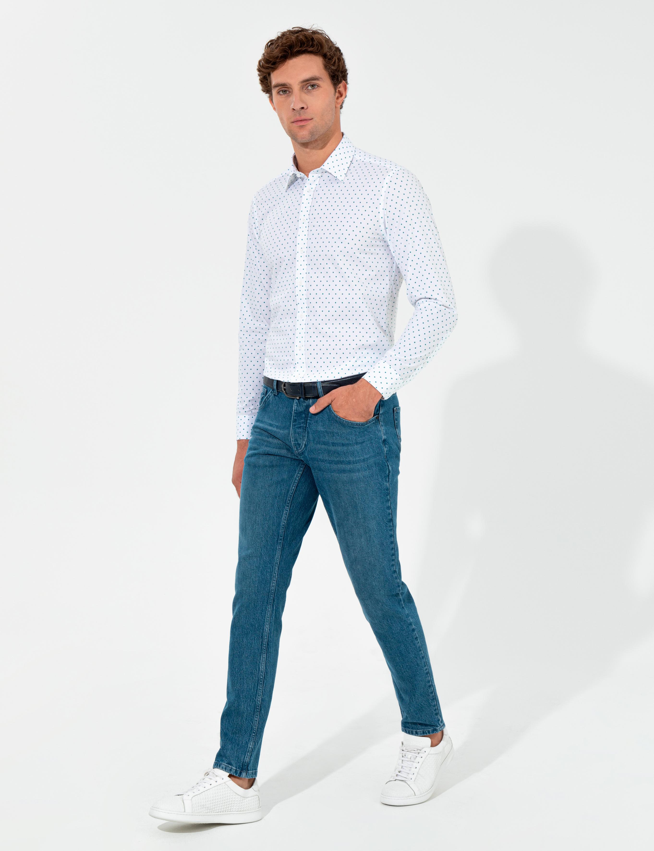 Beyaz Slim Fit Uzun Kollu Gömlek - 50255635021