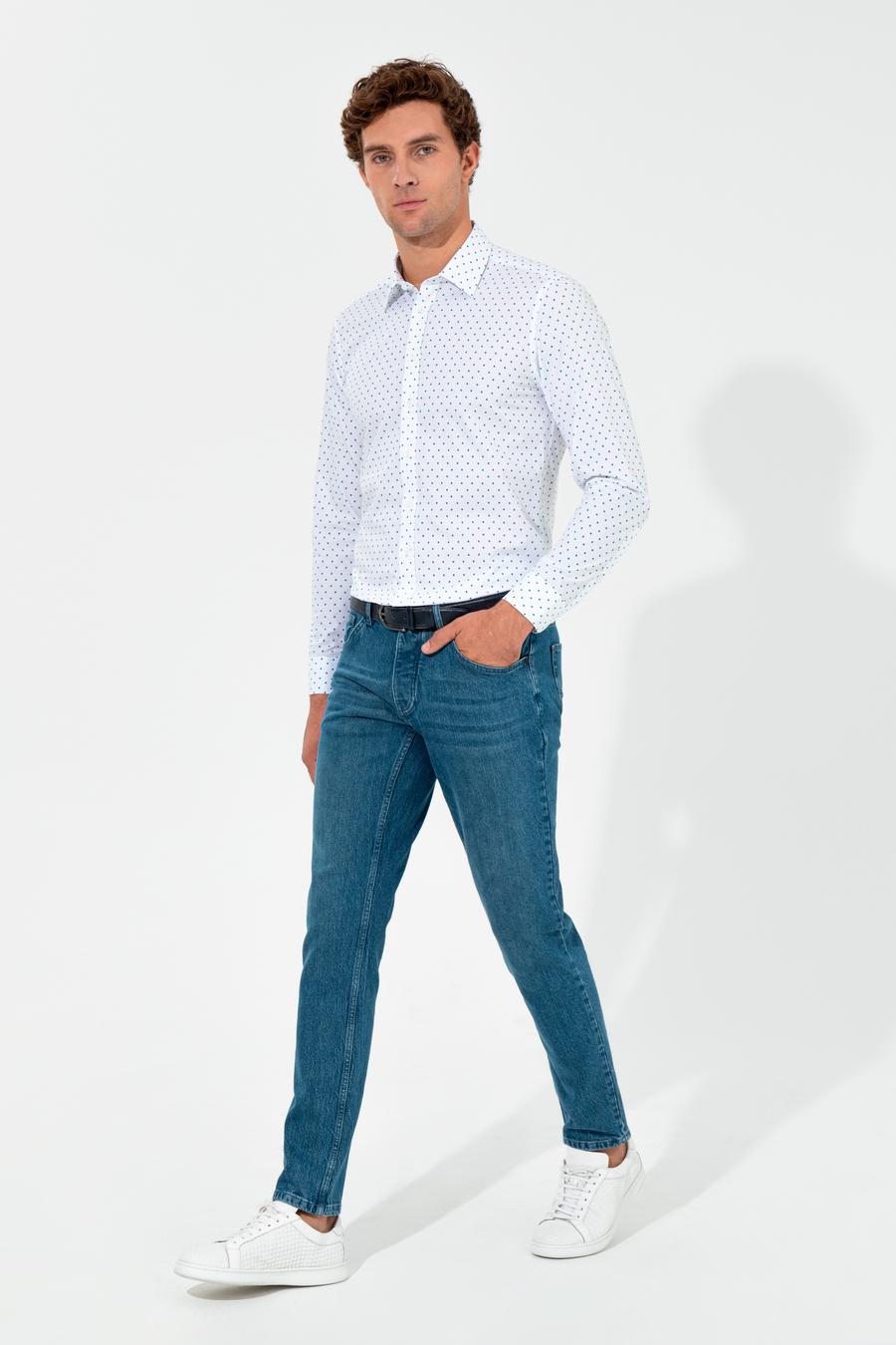 Beyaz Slim Fit Uzun Kollu Gömlek - 50255635021