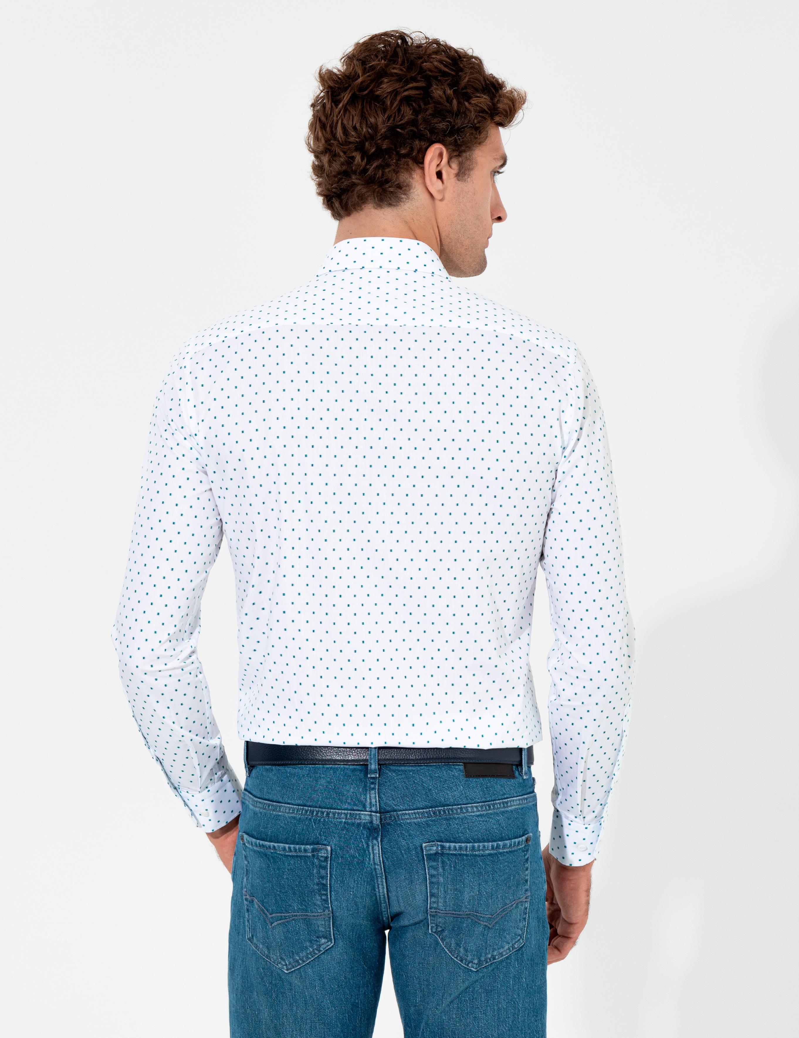 Beyaz Slim Fit Uzun Kollu Gömlek - 50255635021
