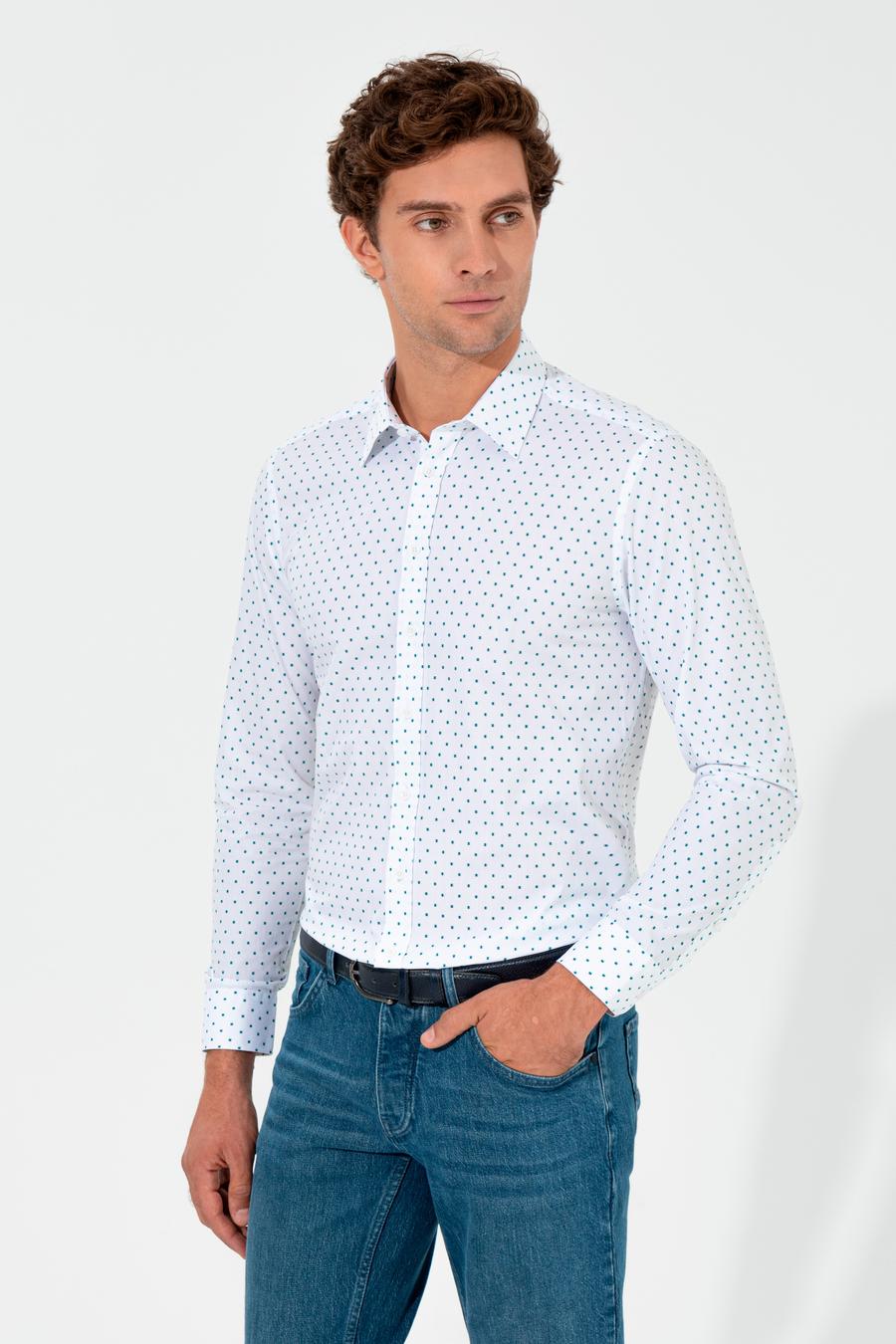 Beyaz Slim Fit Uzun Kollu Gömlek - 50255635021