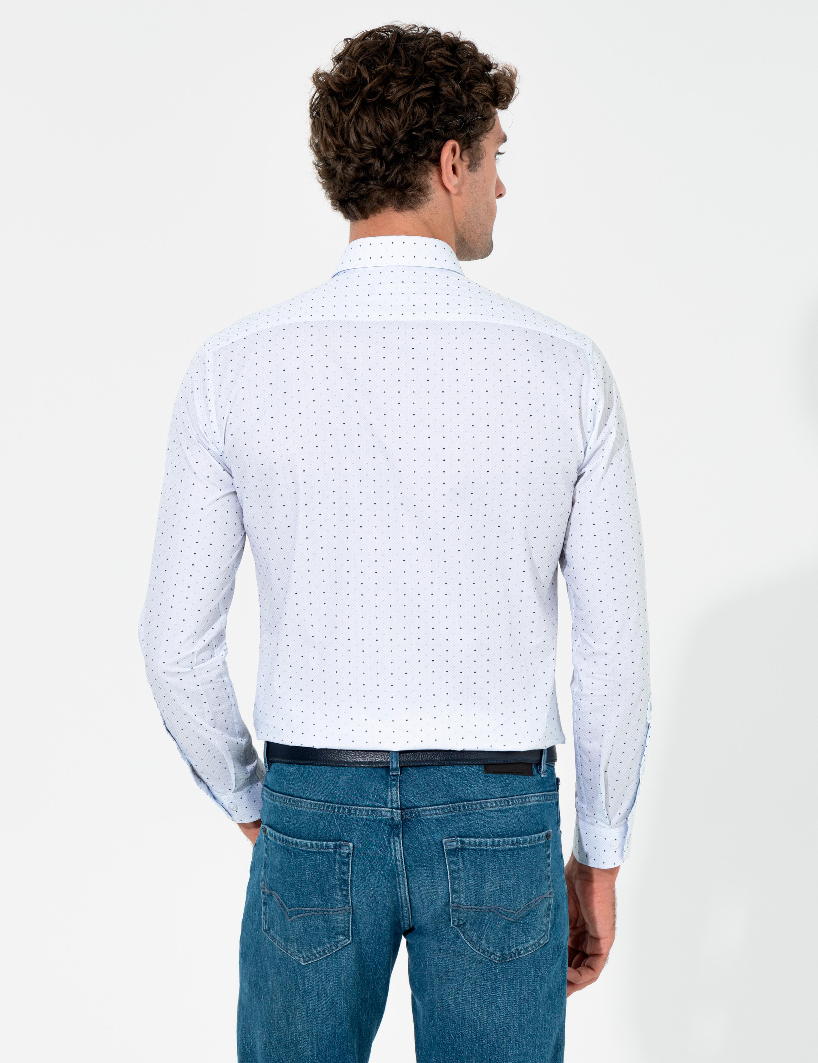 Gri Slim Fit Uzun Kollu Gömlek - 50255653076