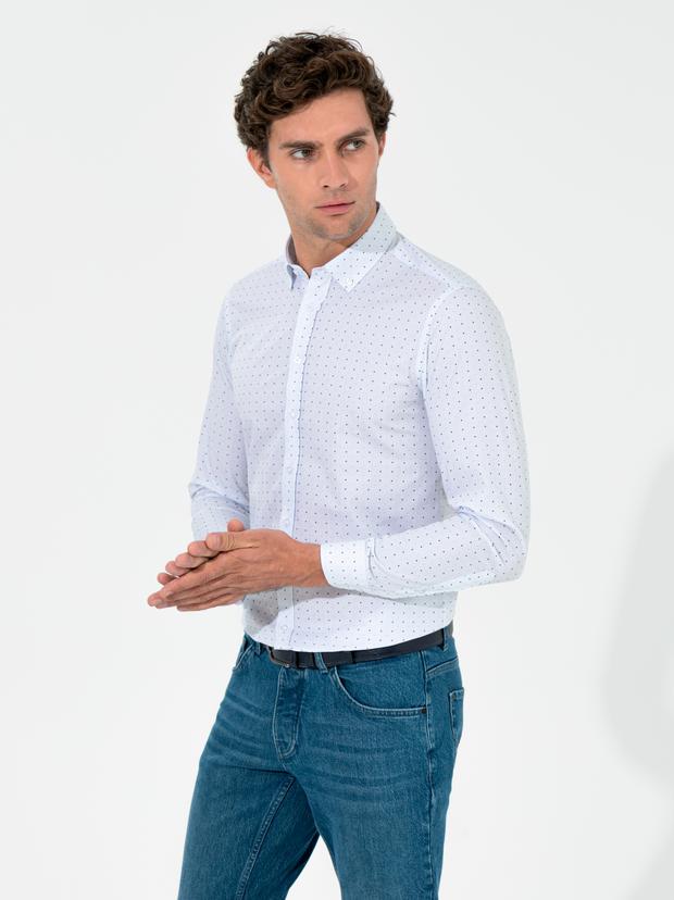 Gri Slim Fit Uzun Kollu Gömlek