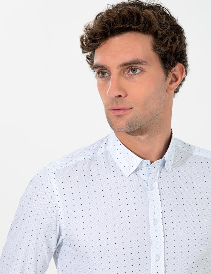 Gri Slim Fit Uzun Kollu Gömlek