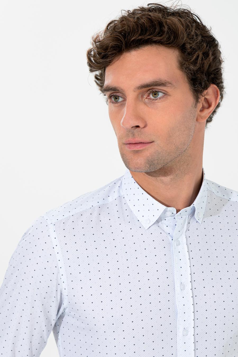 Gri Slim Fit Uzun Kollu Gömlek - 50255653076
